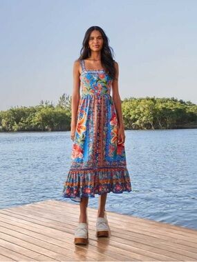 FARM Rio
Farm Rio Tiered Maxi Dress -
Stitched Garden Blue